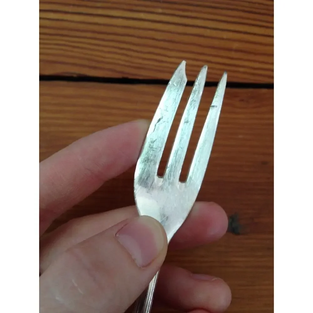 Set of 12 Vintage Silverplate Bruckmann 90 Salad Pastry Forks Antique Flatware